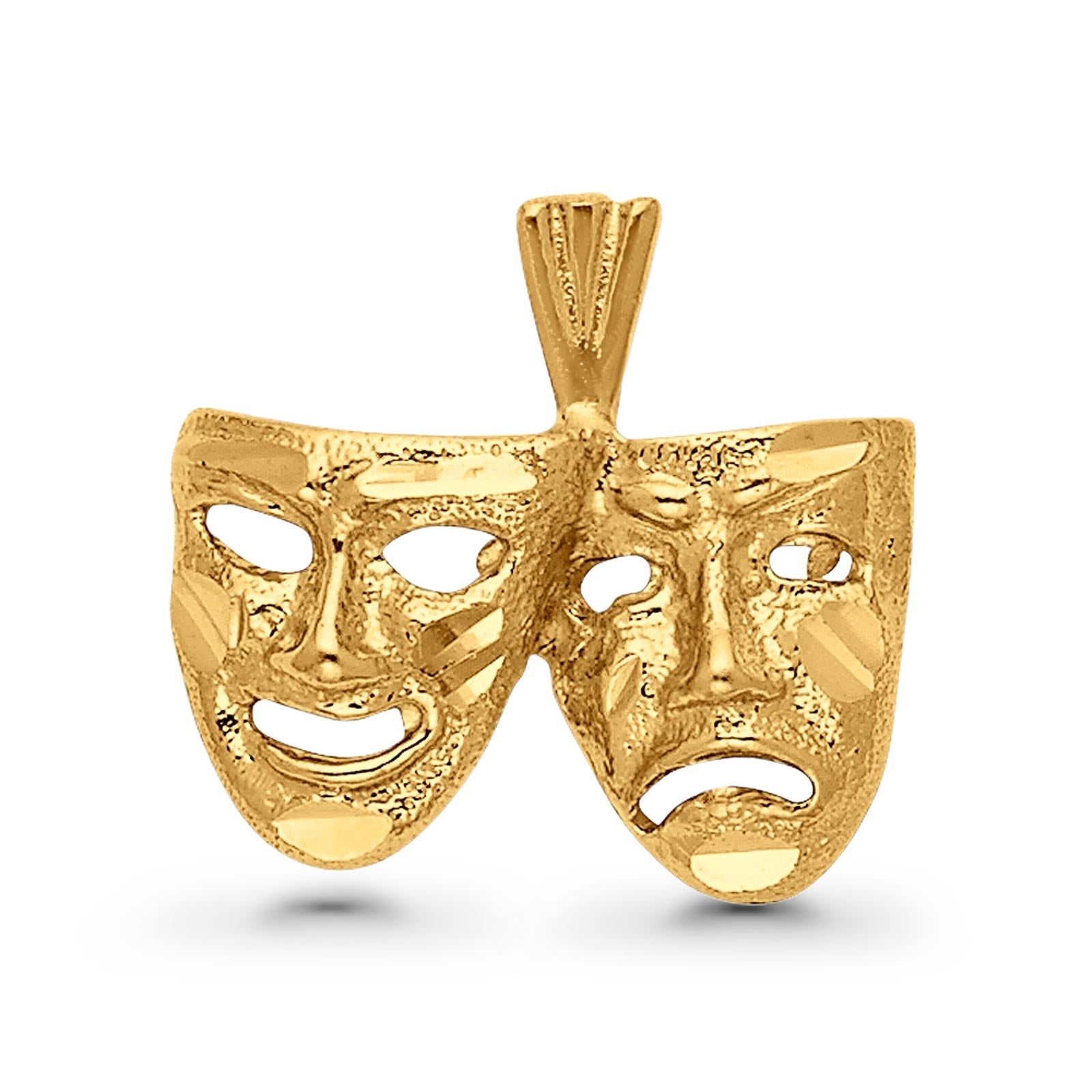 14K Yellow Gold Beautiful Mask Charm Pendant 2.3gm