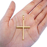 14K Yellow Gold Real Cross Religious Charm Pendant 1.1gm
