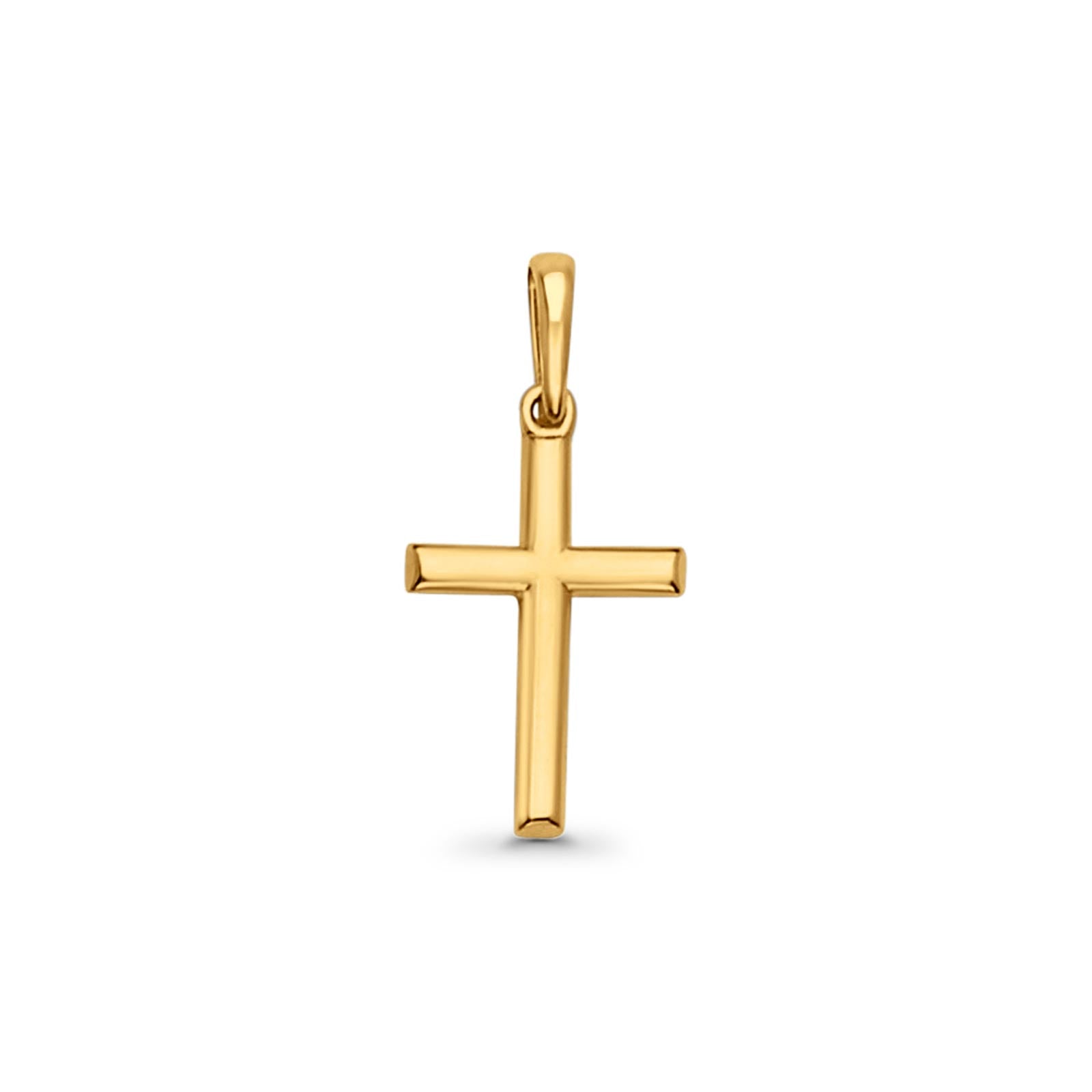 14K Yellow Gold Real Cross Religious Charm Pendant 0.5gm