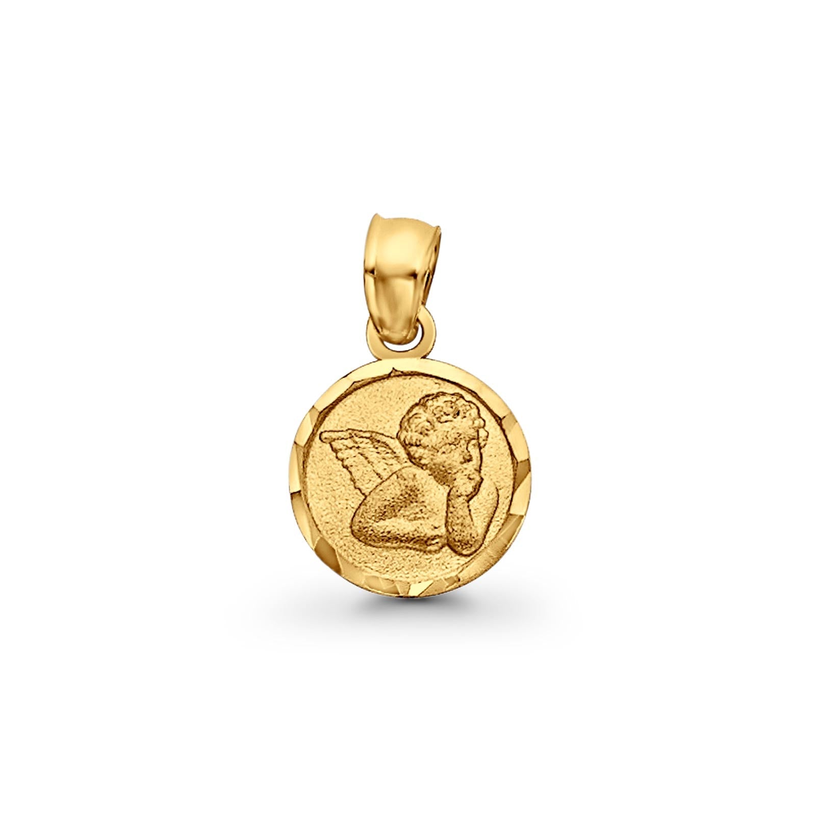 14K Yellow Real Gold Religious Blessed Angel Charm Pendant 0.9gm