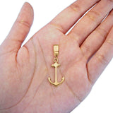 14K Yellow Gold Real Anchor Charm Pendant 1.1gm