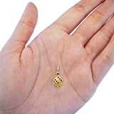 14K Yellow Real Gold Dice Charm Pendant 1gm