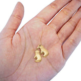 14K Yellow Real Gold Double Boxing Glove Charm Pendant 2.2gm