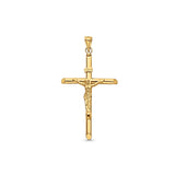 14K Yellow Gold Real Religious Crucifix Charm Pendant 3.4gm