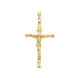 14K Yellow Gold Real Religious Crucifix Charm Pendant 2.5gm