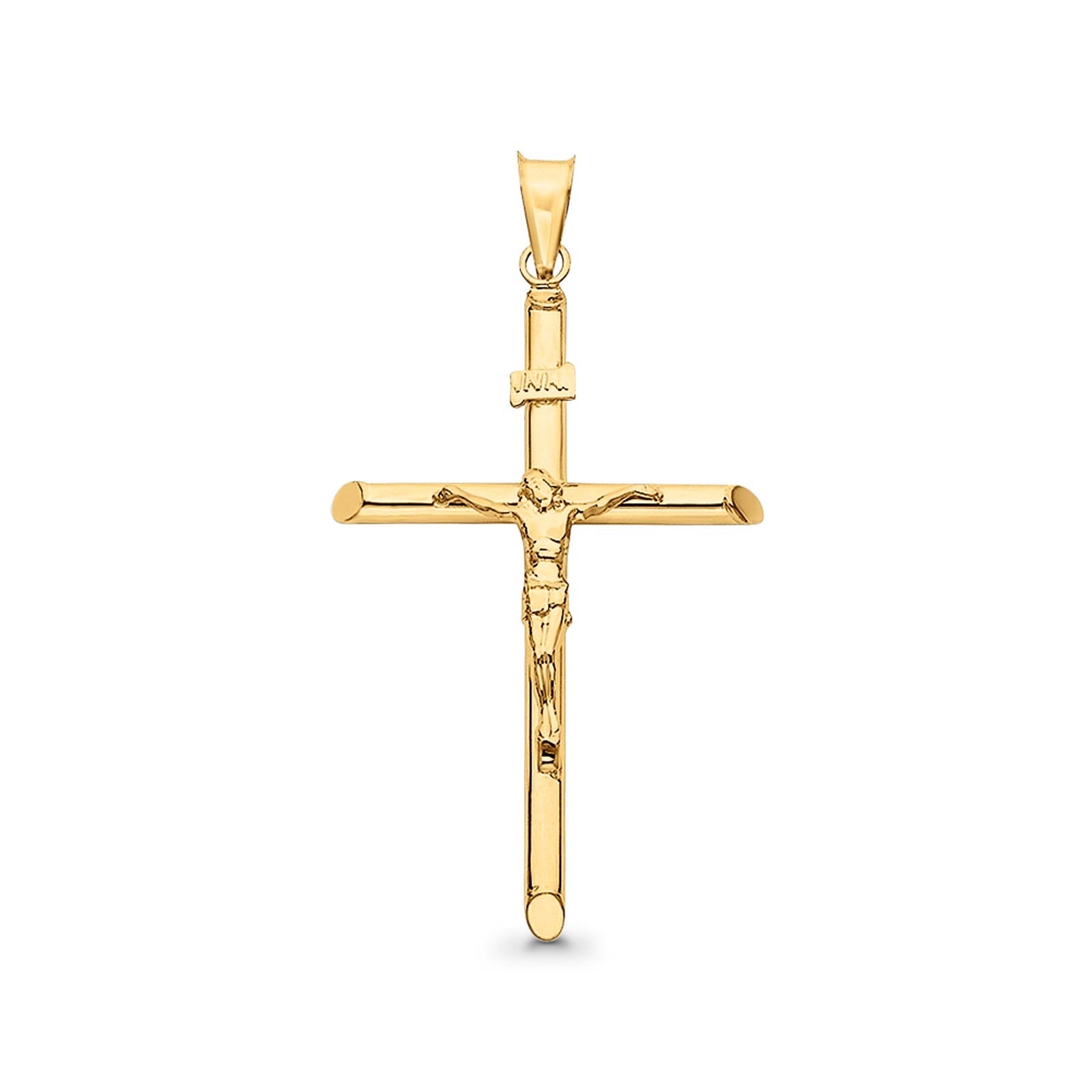 14K Yellow Gold Real Religious Crucifix Charm Pendant 1.8gm
