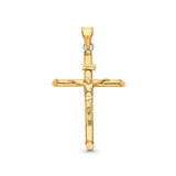 Echter religiöser Kruzifix-Charm-Anhänger aus 14-karätigem Gelbgold, 1,3 g