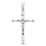 14K White Gold Real Religious Crucifix Charm Pendant 1.8gm