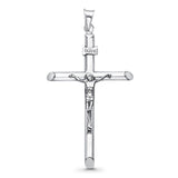 14K White Gold Real Religious Crucifix Charm Pendant 2.5gm