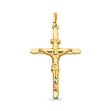 14K Yellow Gold Real Religious Crucifix Charm Pendant 1.6gm