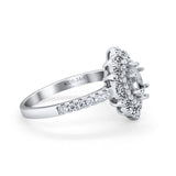 14K Gold 0.34ct Art Deco Marquise 5mmx3mm G SI Semi Mount Diamond Engagement Wedding Ring