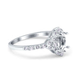 14K Gold 0.19ct Oval 8mmx6mm G SI Semi Mount Diamond Engagement Wedding Ring