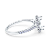 14K Gold 0.32ct Oval 6mmx5mm G SI Semi Mount Diamond Engagement Wedding Ring